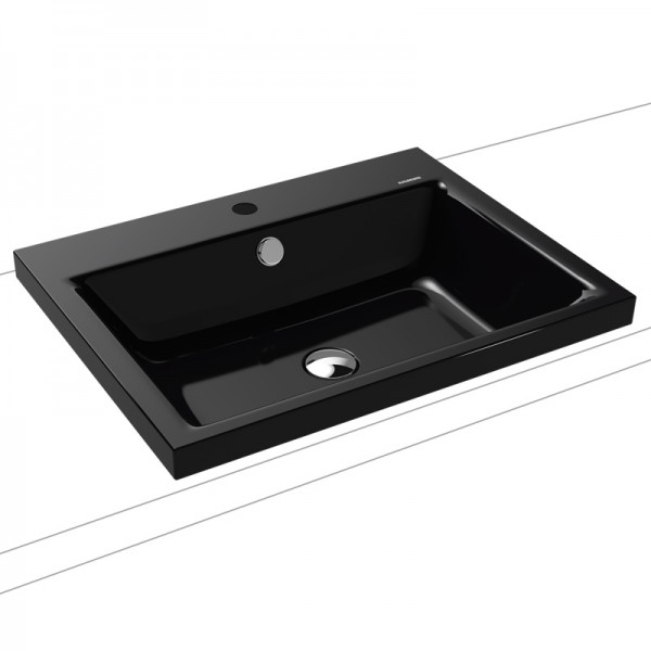Kaldewei Puro umywalka wpuszczana w blat 60x46 cm czarny mat 900406013676
