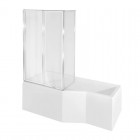 Besco Integra kabino-wanna 170x75 cm lewa z parawanem 3-skrzydłowym WAI-170-PL3