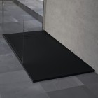 Novellini Novosolid brodzik prostokątny konglomeratowy 150x80 cm czarny mat NOS150804-28