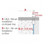 Novellini Rose Rosse kabina prysznicowa półokrągła 80 cm ROSER80-1K