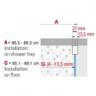 Novellini Rose Rosse kabina prysznicowa półokrągła 90 cm ROSER90-1K