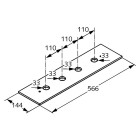 Kludi płyta montażowa zewnętrzna do baterii 4-otworowej