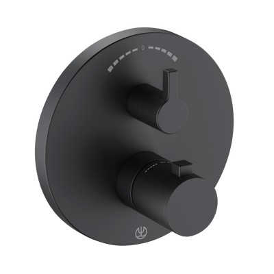 Kludi Nova Fonte Puristic bateria wannowo-prysznicowa podtynkowa czarny mat 208303915