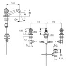 Kludi Adlon bateria umywalkowa uchwyty przezroczyste Swarovski 5104605G5