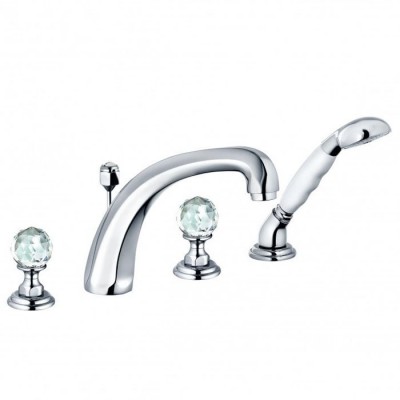 Kludi Adlon bateria wannowa uchwyty przezroczyste Swarovski 5152405G5