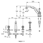 Kludi Adlon bateria wannowa uchwyty przezroczyste Swarovski 5152405G5