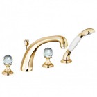 Kludi Adlon bateria wannowa pozłacana uchwyty przezroczyste Swarovski 5152445G4