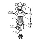 Kludi Adlon zawór boczny COLD pozłacany 518174520