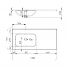 Elita Meble Skappa umywalka ceramiczna lewa szer. 100 cm (60+40) 146036