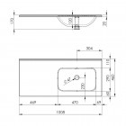 Elita Meble Skappa umywalka ceramiczna prawa szer. 100 cm (60+40) 146035