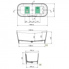 Novellini Ship wanna wolnostojąca 150x70 cm żółty/biały mat