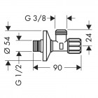 Hansgrohe zawór kątowy z mikrofiltrem chrom 13904000