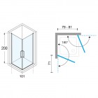 Novellini Young 2.0 2G kabina prysznicowa 80 cm Y22G79L1K+Y22G79L1K