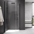 Novellini Young 2.0 kabina prysznicowa półokrągła 90 cm czarny mat Y2R2901H