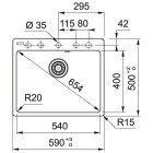 Franke Centro CNG 610-54 TL zlewozmywak 59x50 cm Fragranit+ biały polarny 114.0626.981