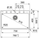 Franke Centro CNG 610-73 TL zlewozmywak 78x50 cm Fragranit+ biały polarny 114.0626.981