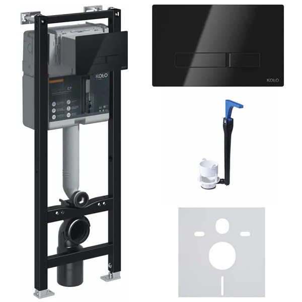 Koło All In One Technic GT Smart Fresh stelaż podtynkowy do WC + przekładka + przycisk Elegant czarny 99151000