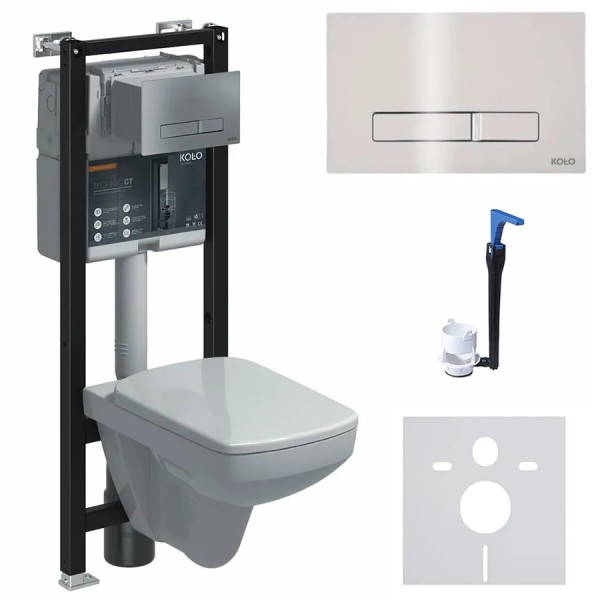 Koło Nova Pro All-in-one stelaż podtynkowy + Smart Fresh + miska Rimfree + deska + przekładka + przycisk Elegant chrom