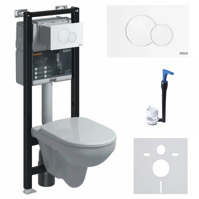 Koło All In One Technic GT Smart Fresh stelaż podtynkowy do WC + przekładka + przycisk Eclipse 2 biały + miska Rimfree 99672000