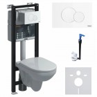 Koło All In One Technic GT Smart Fresh stelaż podtynkowy do WC + przekładka + przycisk Eclipse 2 biały + miska Rimfree 99672000