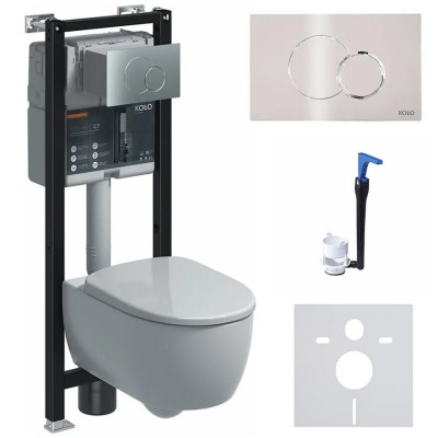 Koło Modo Pure Oval All-in-one stelaż podtynkowy + Smart Fresh + przekładka + przycisk Eclipse 2 chrom + miska Rimfree + deska