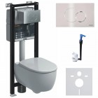Koło Modo Pure Oval All-in-one stelaż podtynkowy + Smart Fresh + przekładka + przycisk Eclipse 2 chrom + miska Rimfree + deska