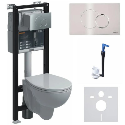 Koło Rekord All-in-one stelaż podtynkowy + Smart Fresh + miska Rimfree + deska + przekładka + przycisk Eclipse 2 chrom