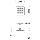 Tres deszczownica kwadratowa 20x20 cm 134315002