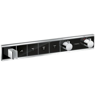 Hansgrohe RainSelect bateria wannowo-prysznicowa podtynkowa termostatyczna czarnyy/chrom 15357600