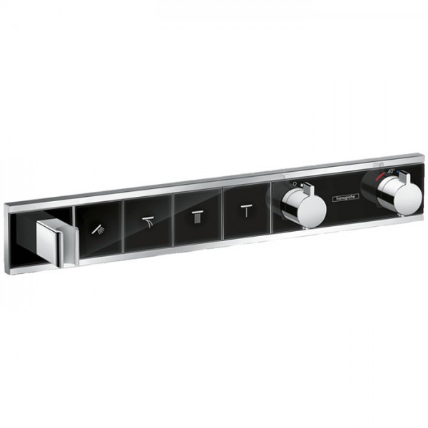Hansgrohe RainSelect bateria wannowo-prysznicowa podtynkowa termostatyczna czarnyy/chrom 15357600