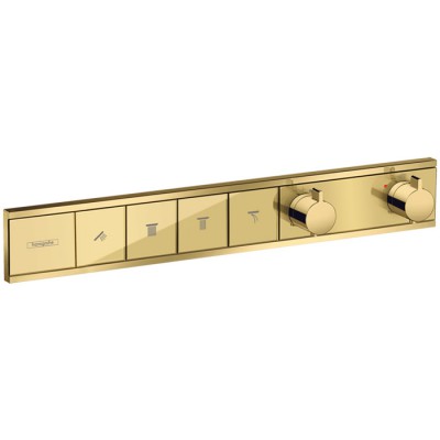 Hansgrohe RainSelect bateria wannowo-prysznicowa podtynkowa termostatyczna złoty optyczny polerowany 15382990