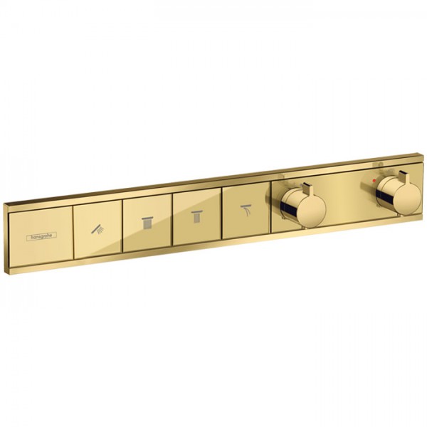 Hansgrohe RainSelect bateria wannowo-prysznicowa podtynkowa termostatyczna złoty optyczny polerowany 15382990