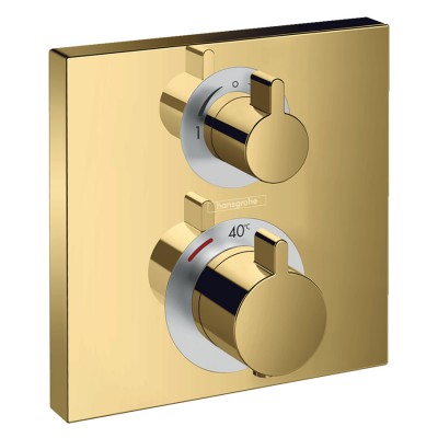 Hansgrohe Ecostat Square bateria wannowo-prysznicowa podtynkowa termostatyczna złoty optyczny polerowany 15714990