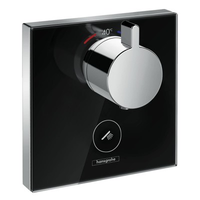 Hansgrohe ShowerSelect Glass bateria prysznicowa podtynkowa termostatyczna czarny/chrom 15735600