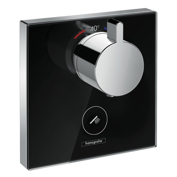 Hansgrohe ShowerSelect Glass bateria prysznicowa podtynkowa termostatyczna czarny/chrom 15735600