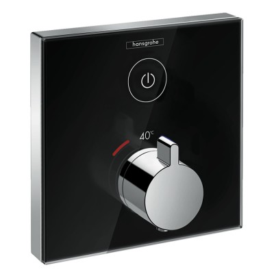 Hansgrohe ShowerSelect Glass bateria prysznicowa podtynkowa termostatyczna czarny/chrom 15737600