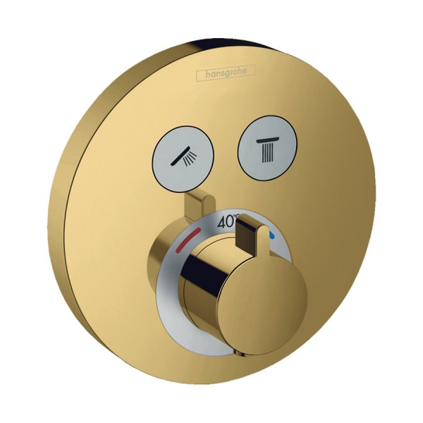 Hansgrohe ShowerSelect S bateria wannowo-prysznicowa podtynkowa termostatyczna złoty optyczny polerowany 15743990