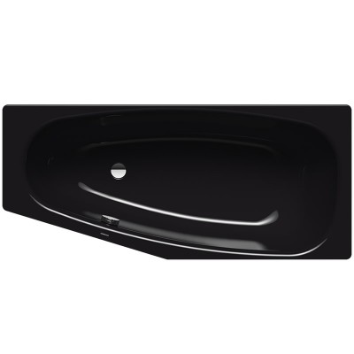 Kaldewei Mini wanna asymetryczna 157x70 cm stalowa lewa czarny błyszczący