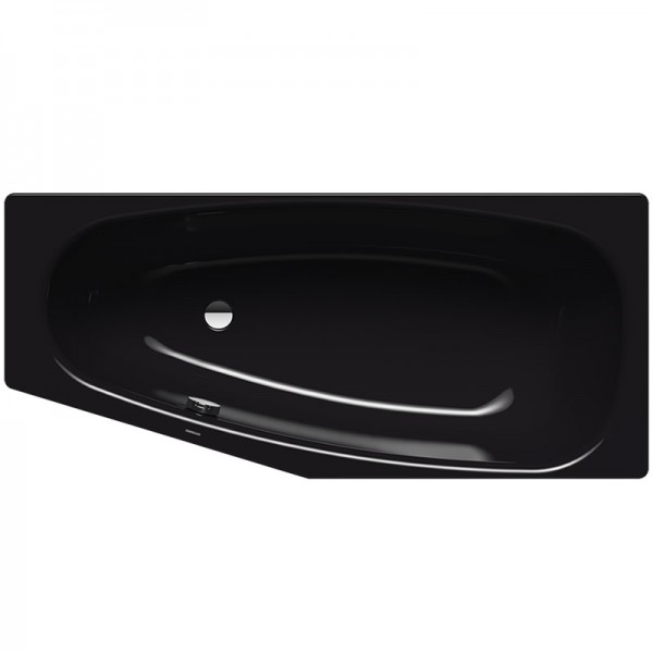 Kaldewei Mini wanna asymetryczna 157x70 cm stalowa lewa czarny błyszczący