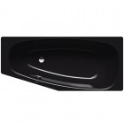 Kaldewei Mini wanna asymetryczna 157x70 cm stalowa lewa czarny błyszczący