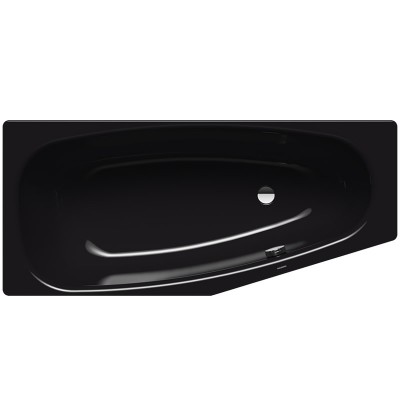 Kaldewei Mini wanna asymetryczna 157x70 cm stalowa prawa czarny błyszczący