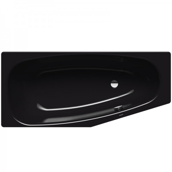 Kaldewei Mini wanna asymetryczna 157x75 cm stalowa prawa czarny błyszczący