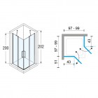 Novellini Young 2.0 A kabina prysznicowa 100 cm Y2A97L1K+Y2A97L1K