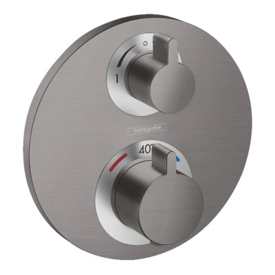 Hansgrohe Ecostat S bateria wannowo-prysznicowa podtynkowa termostatyczna czarny chrom szczotkowany 15758340