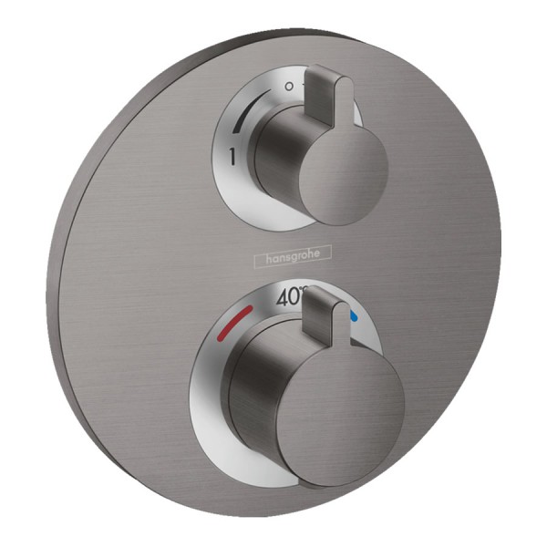 Hansgrohe Ecostat S bateria wannowo-prysznicowa podtynkowa termostatyczna czarny chrom szczotkowany 15758340