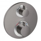 Hansgrohe Ecostat S bateria wannowo-prysznicowa podtynkowa termostatyczna czarny chrom szczotkowany 15758340