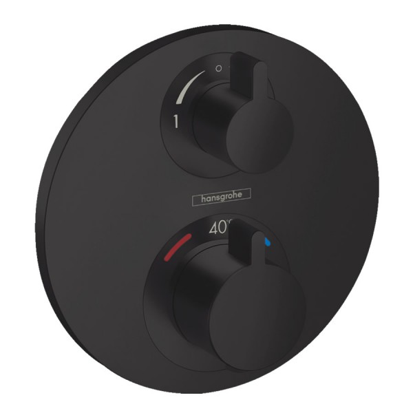 Hansgrohe Ecostat S bateria wannowo-prysznicowa podtynkowa termostatyczna czarny mat 15758670