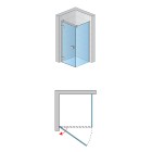 Sanswiss Annea kabina prysznicowa kwadratowa 100 cm lewa AN1CG10005007+ANT10005007