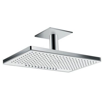 Hansgrohe Rainmaker Select deszczownica prostokątna 46,6x30 cm z ramieniem sufitowym biały/chrom 24004400