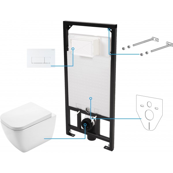 Deante Hiacynt Zestaw 6w1 przycisk biały CDHA6ZPW